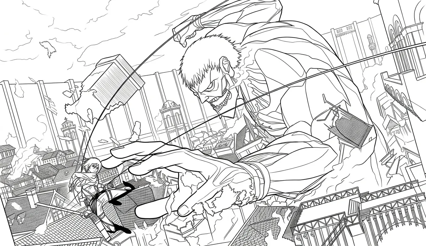 coloriage Attack on Titan à imprimer 2