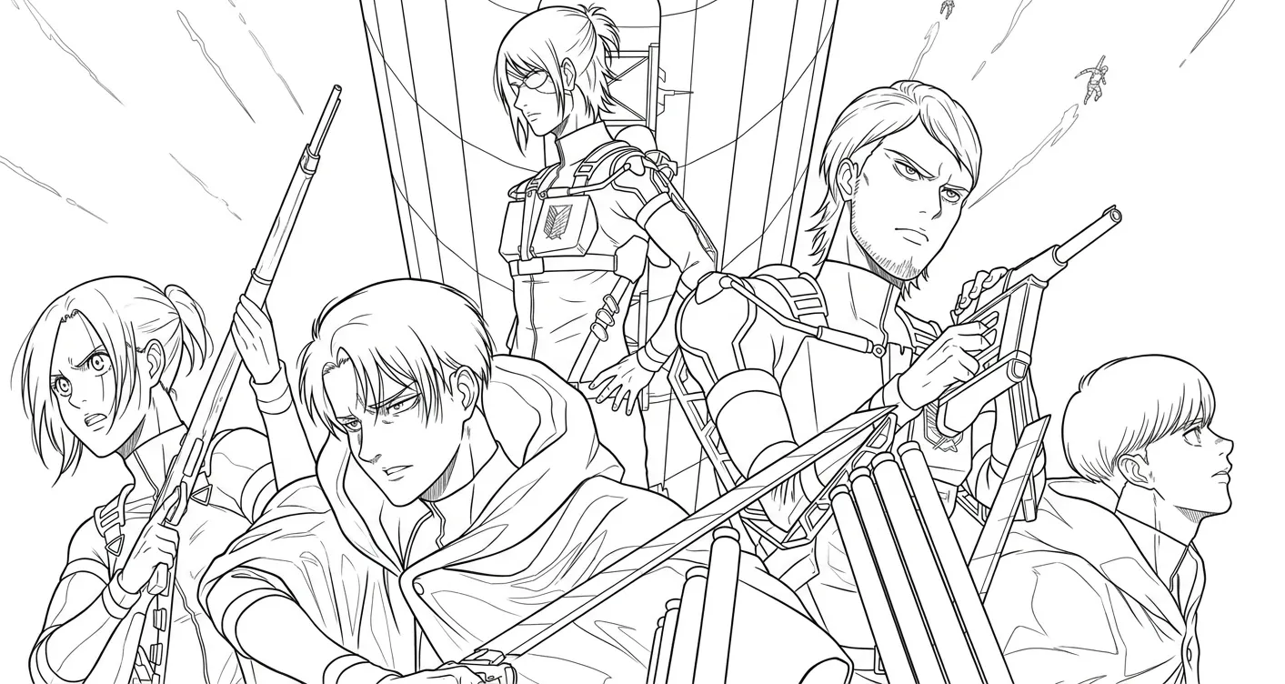 coloriage Attack on Titan et découpage à imprimer 1