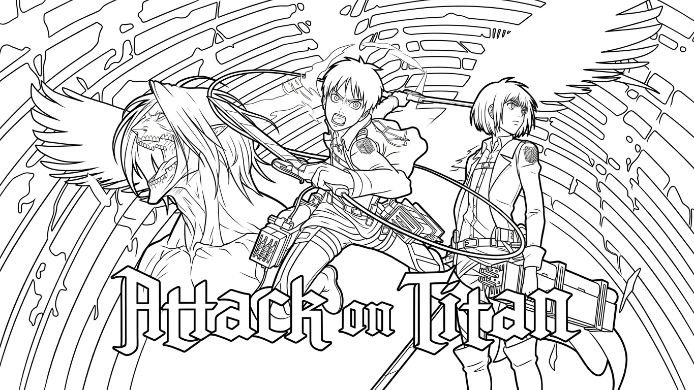 coloriage Attack on Titan pour enfant de 10 ans