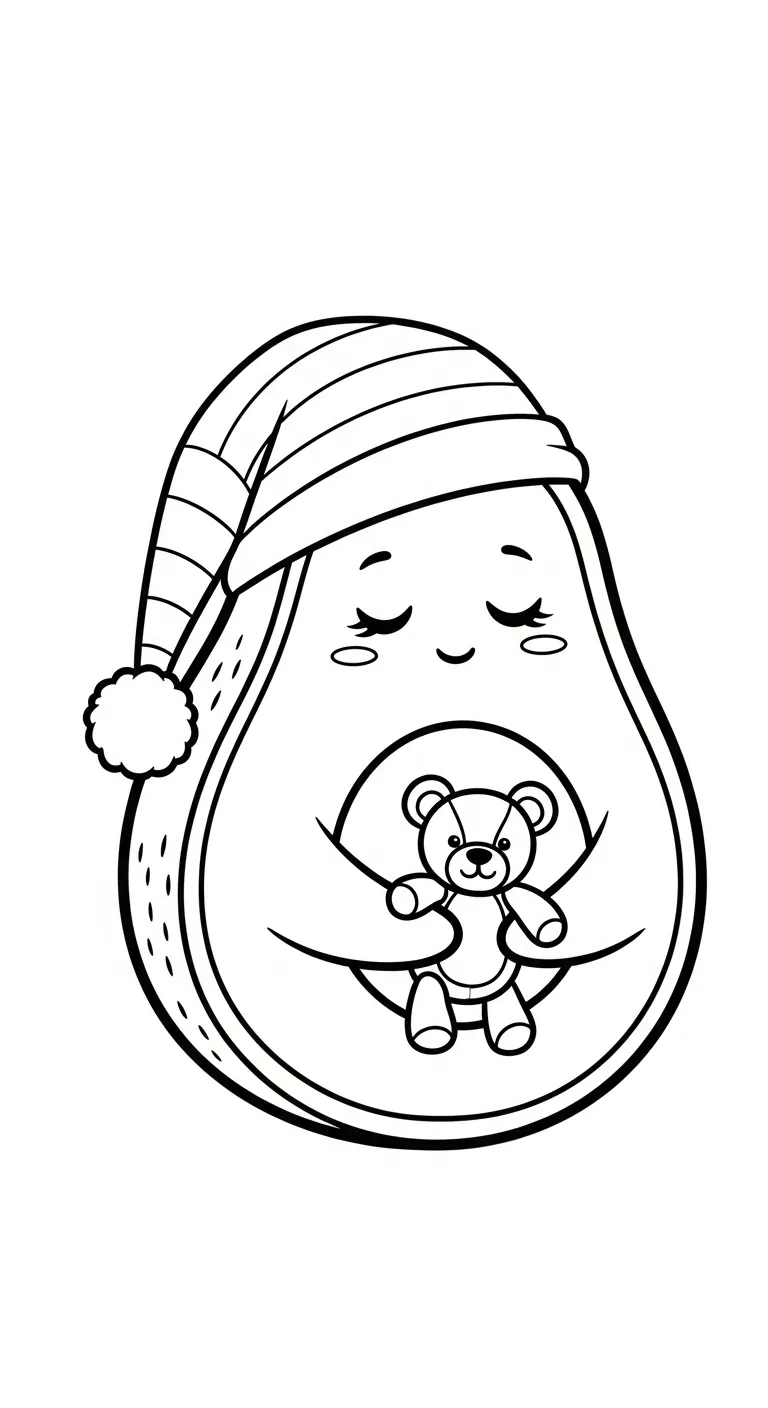 coloriage Avocat à imprimer kawaii
