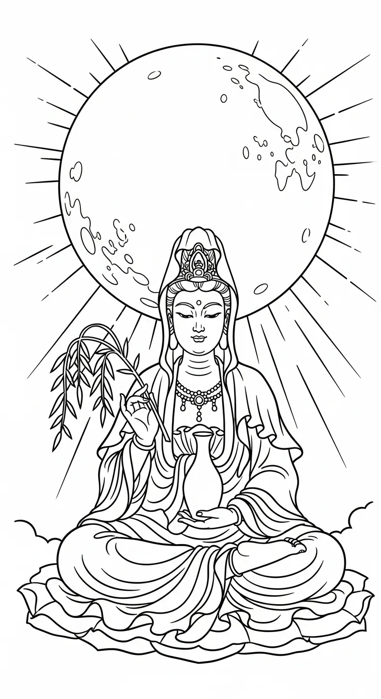 coloriage Guanyin à imprimer gratuitement pdf