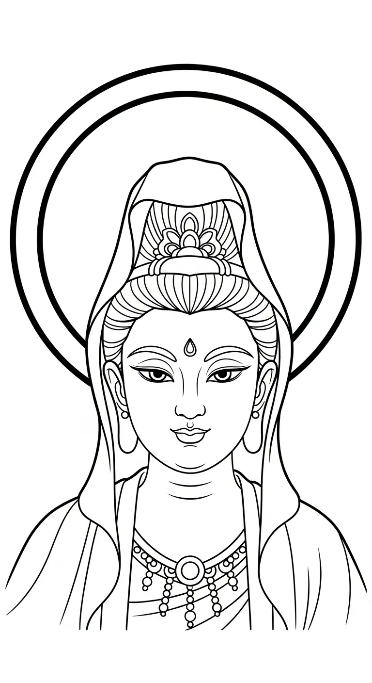 coloriage Guanyin pour primaire