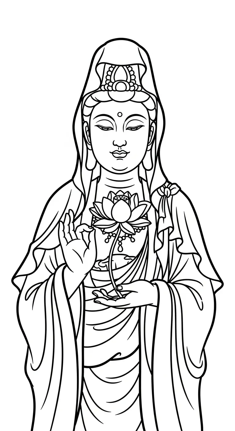 imprimer coloriage Guanyin