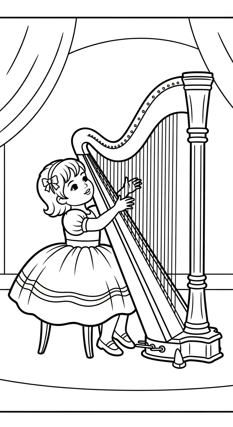 coloriage Harpe a dessiner et imprimer