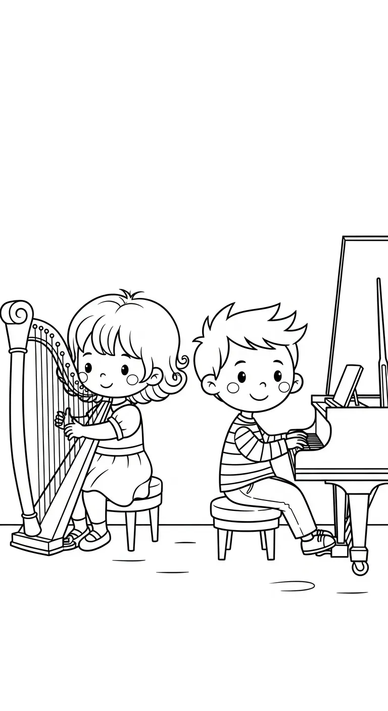 coloriage Harpe à imprimer 1