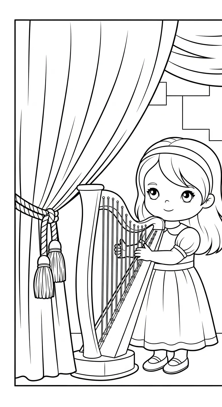 coloriage Harpe pour enfant de à imprimer