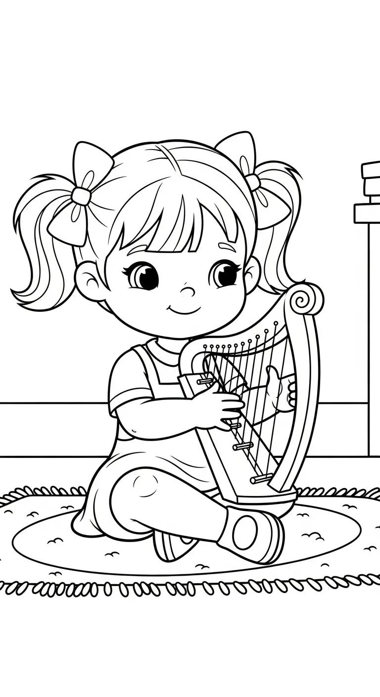 coloriage Harpe pour enfant à imprimer
