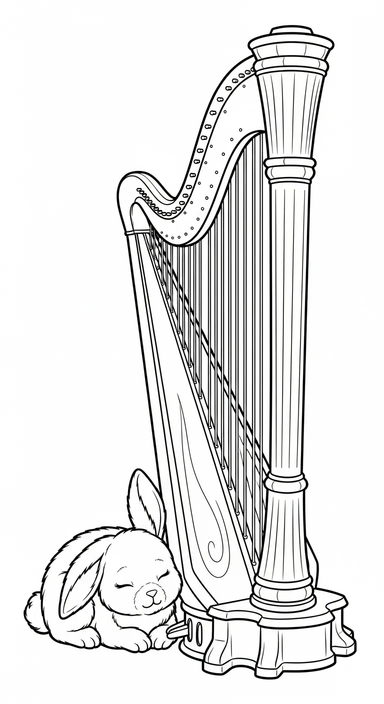 coloriage Harpe pour enfant de 4 ans 1