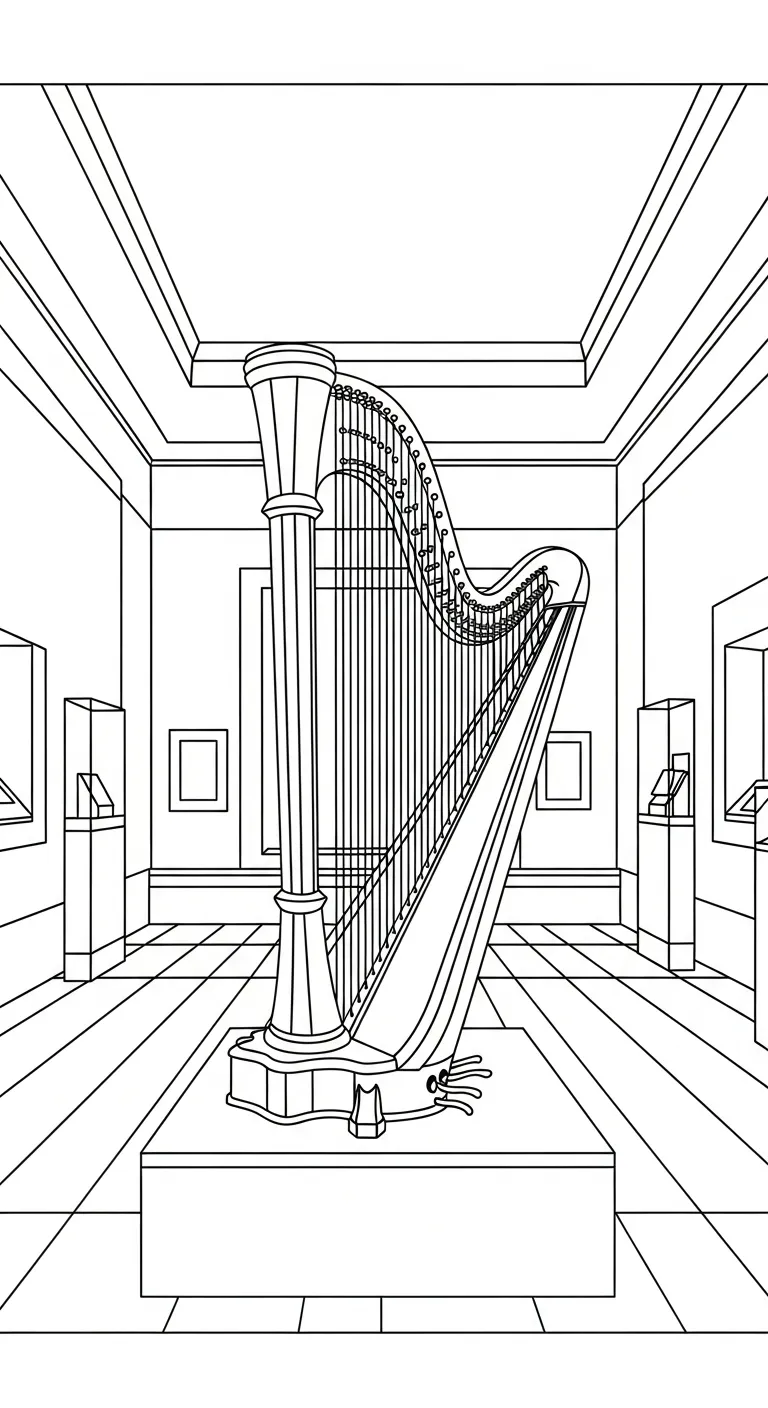 coloriage Harpe à imprimer a4