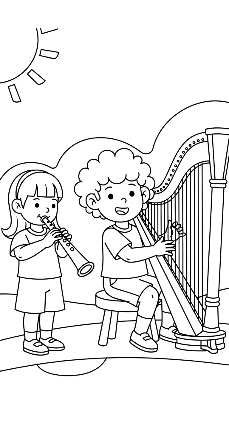 coloriage Harpe et dessin a imprimer