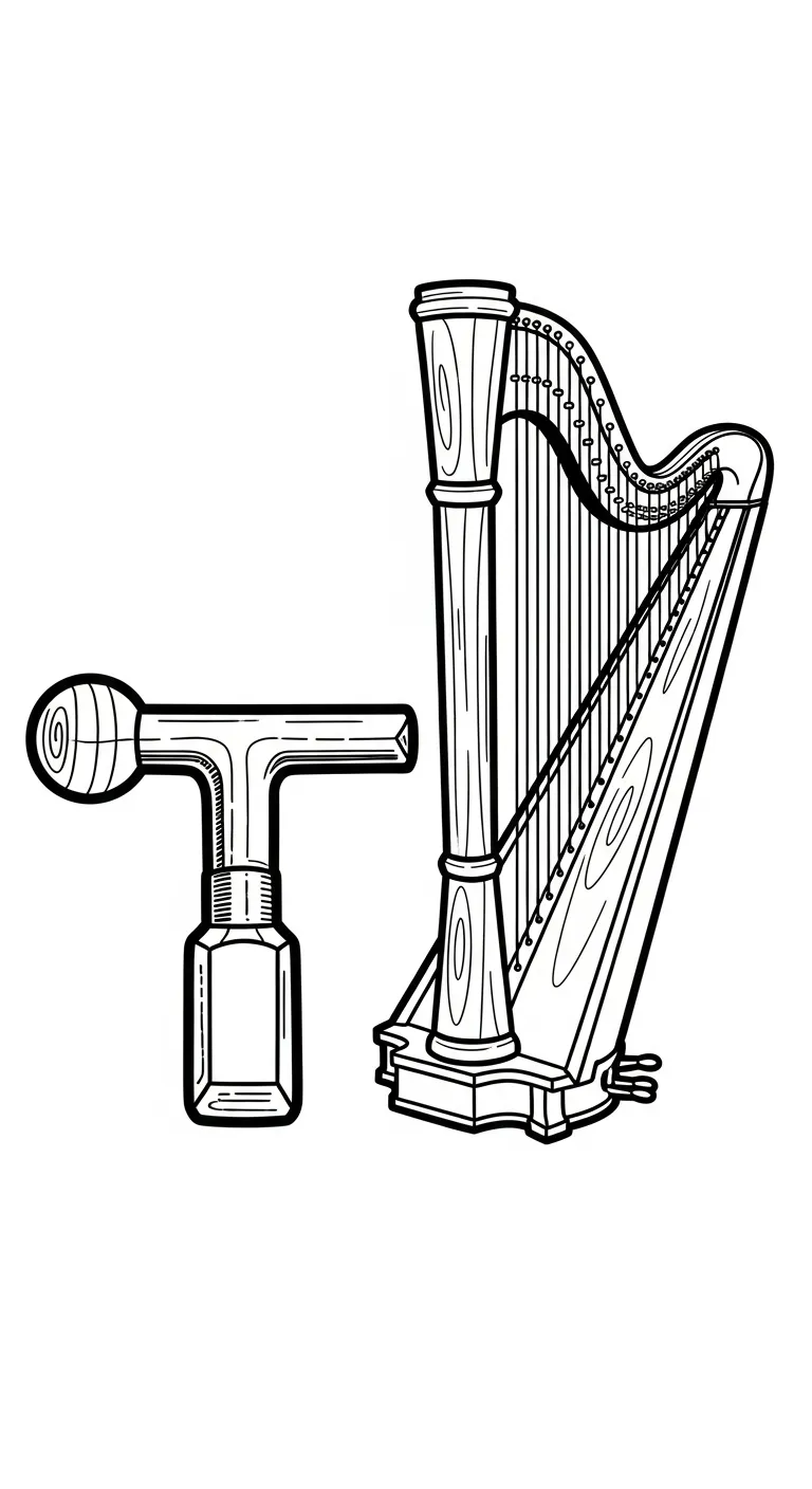 coloriage Harpe pour enfant de 8 ans