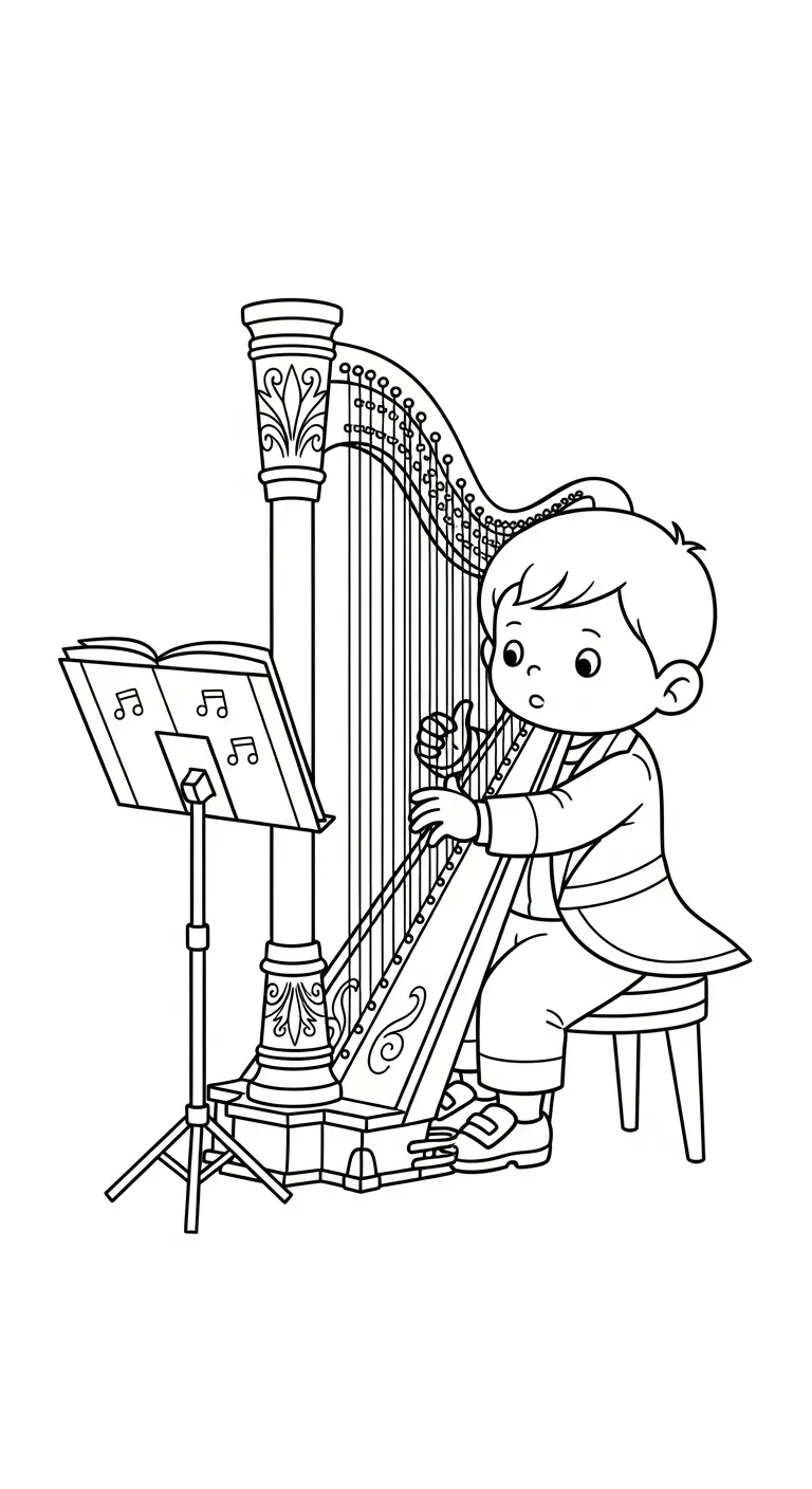 coloriage Harpe gratuit a imprimer