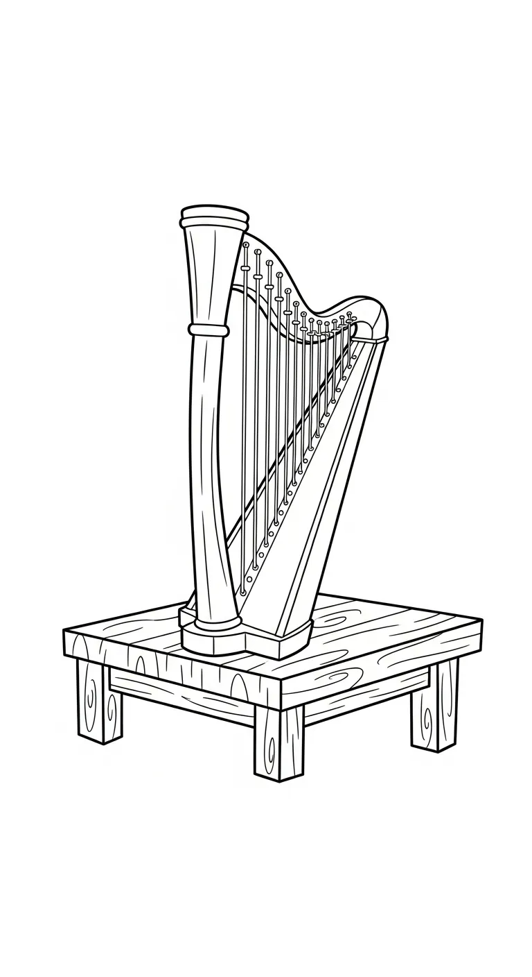 coloriage Harpe pour enfant de 4 ans 2
