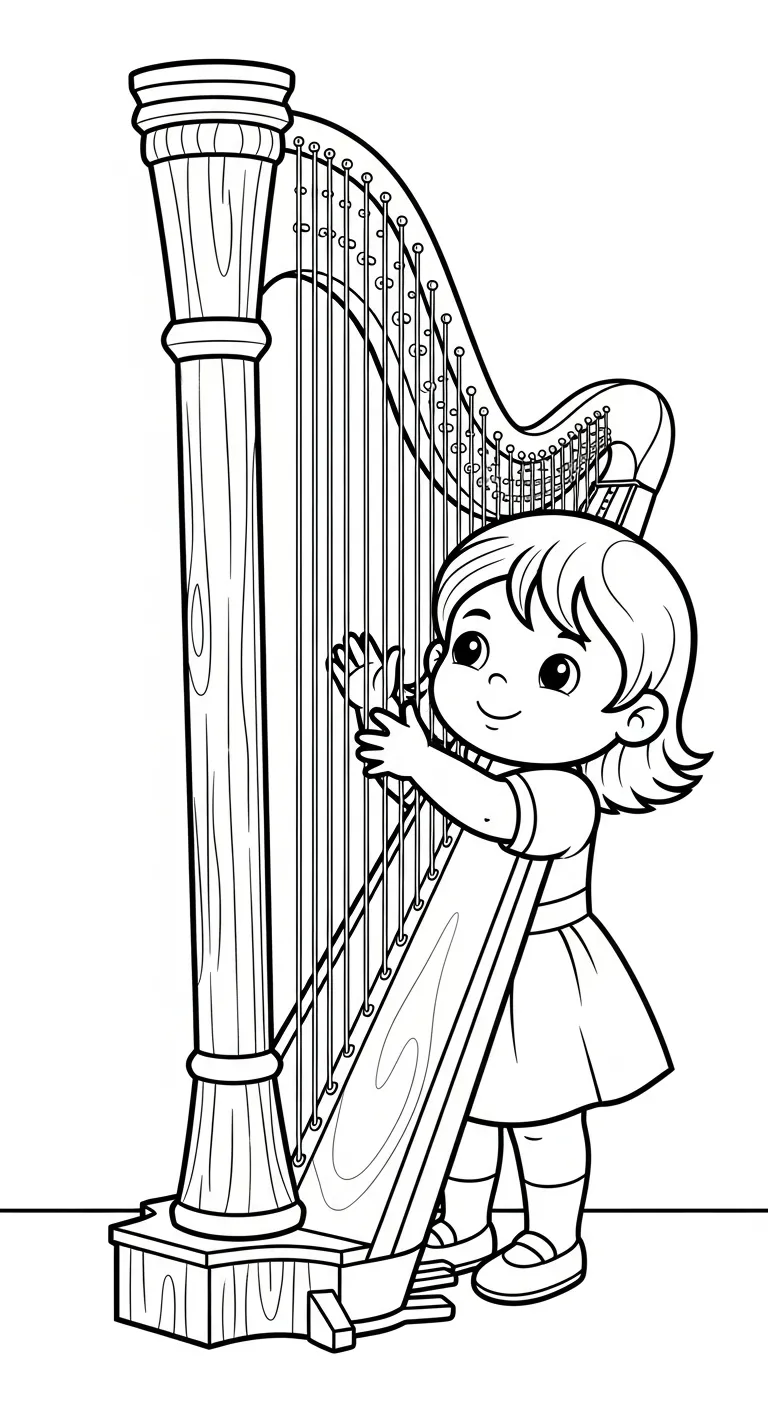 coloriage Harpe et dessin a imprimer 1