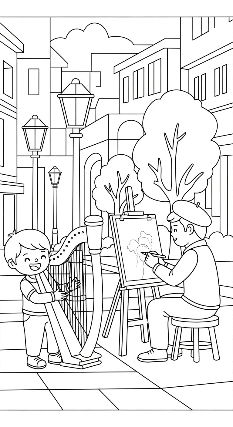 coloriage Harpe a colorier en ligne gratuitement