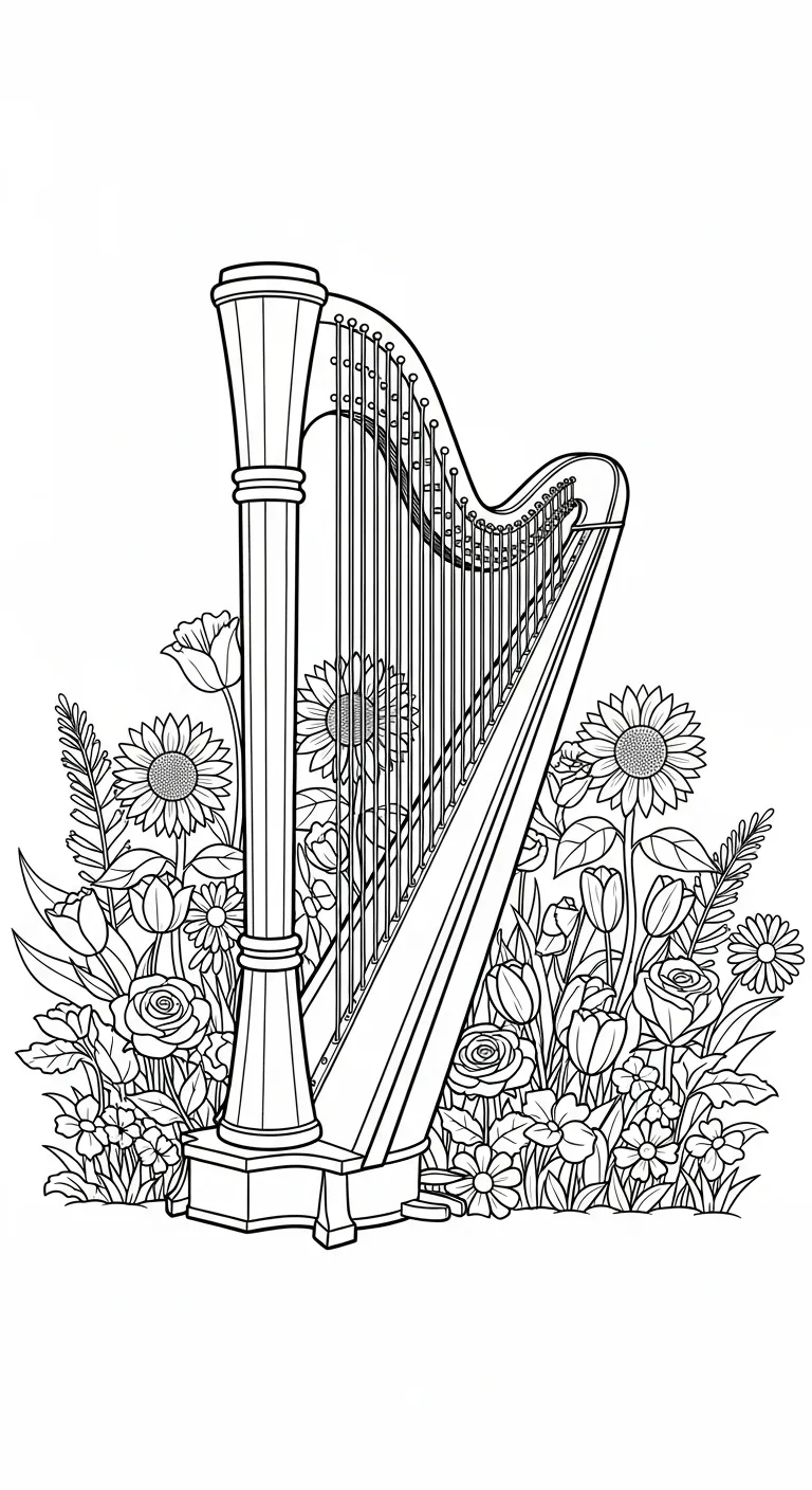 coloriage Harpe à imprimer