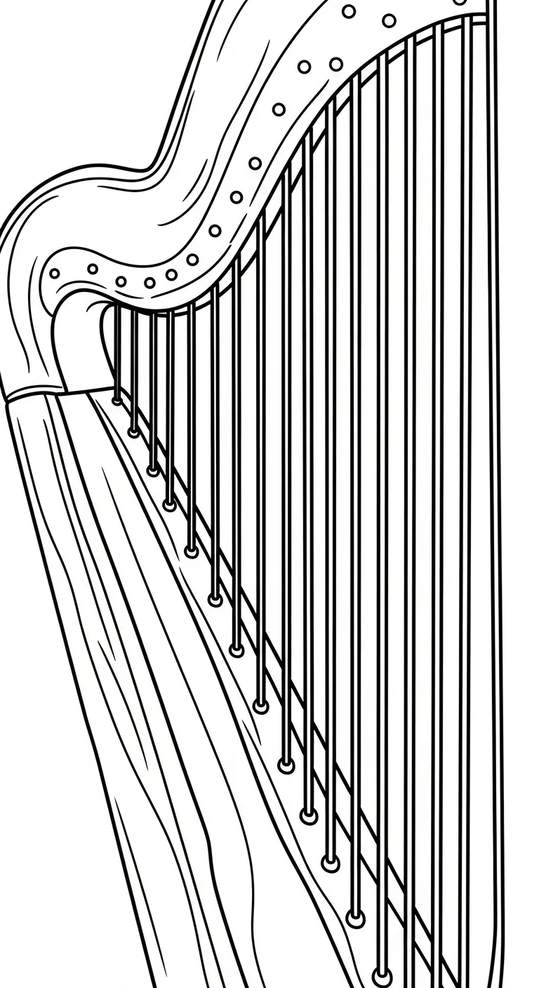 image de coloriage Harpe pour enfant