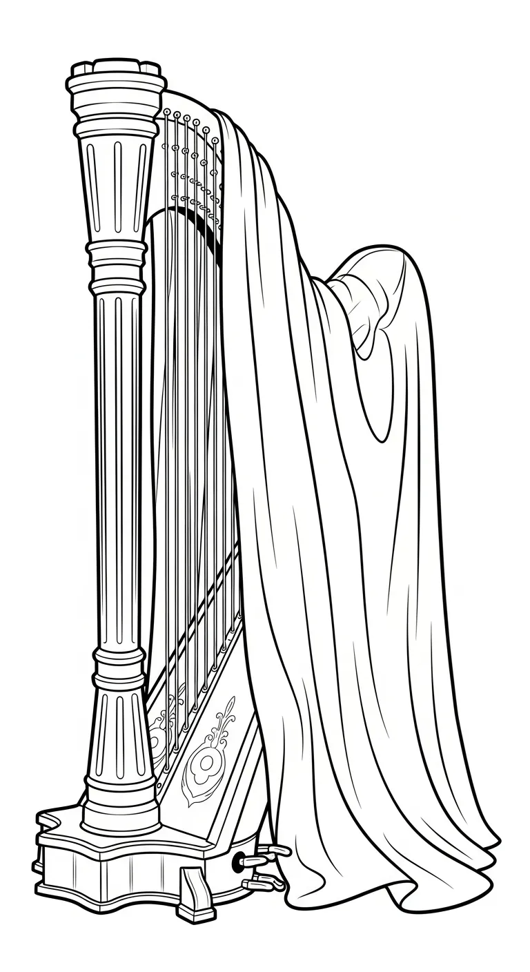 coloriage Harpe pour enfant gratuit