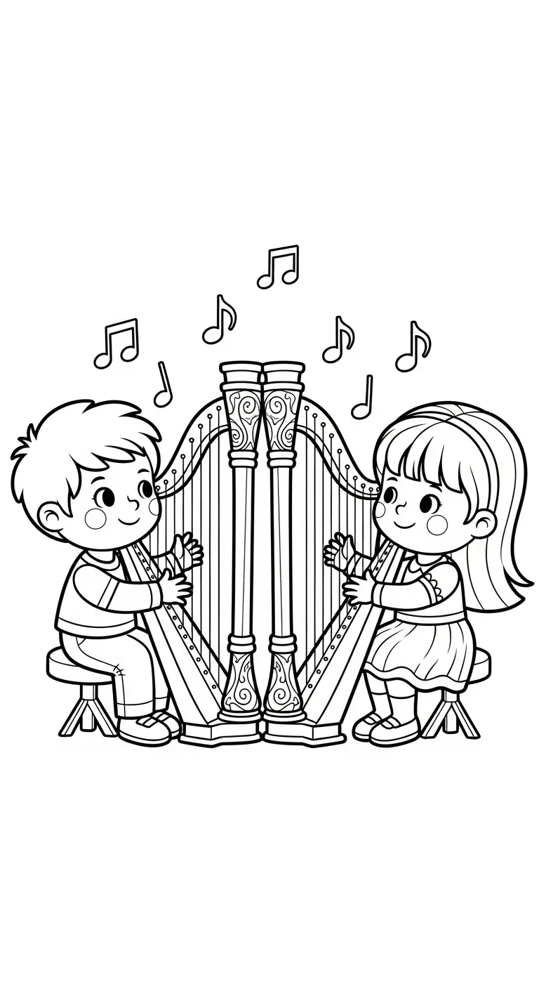 coloriage Harpe gratuit a imprimer 1