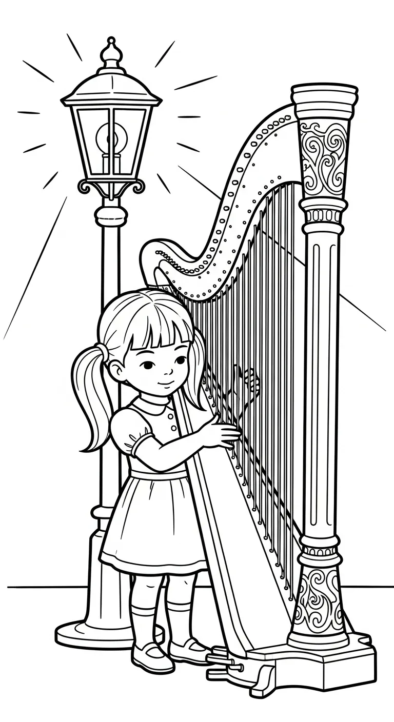 coloriage Harpe à imprimer pour enfant de 12 ans