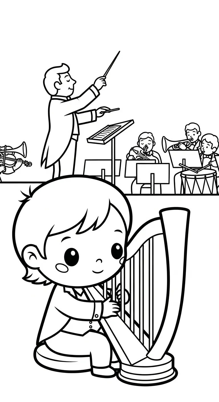 coloriage Harpe à imprimer pdf