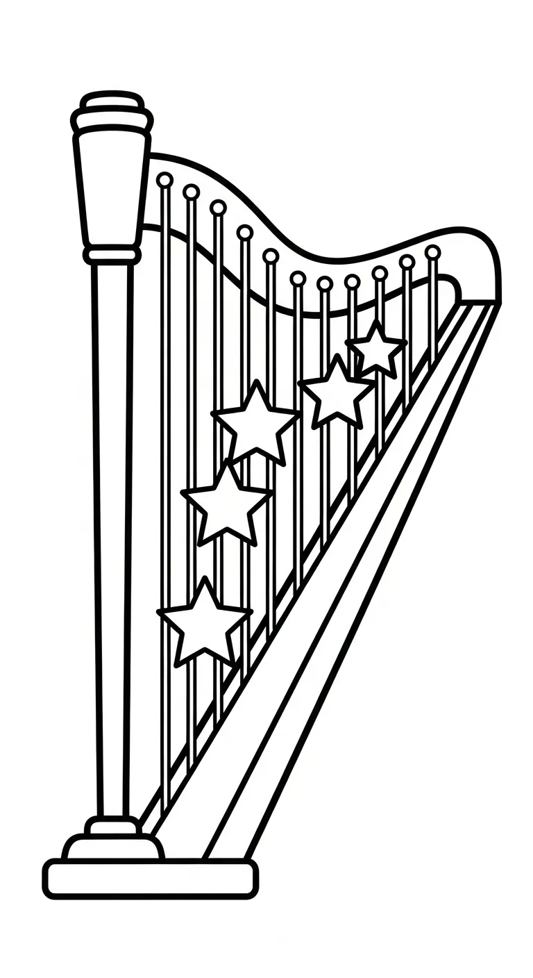 coloriage Harpe à imprimer 2