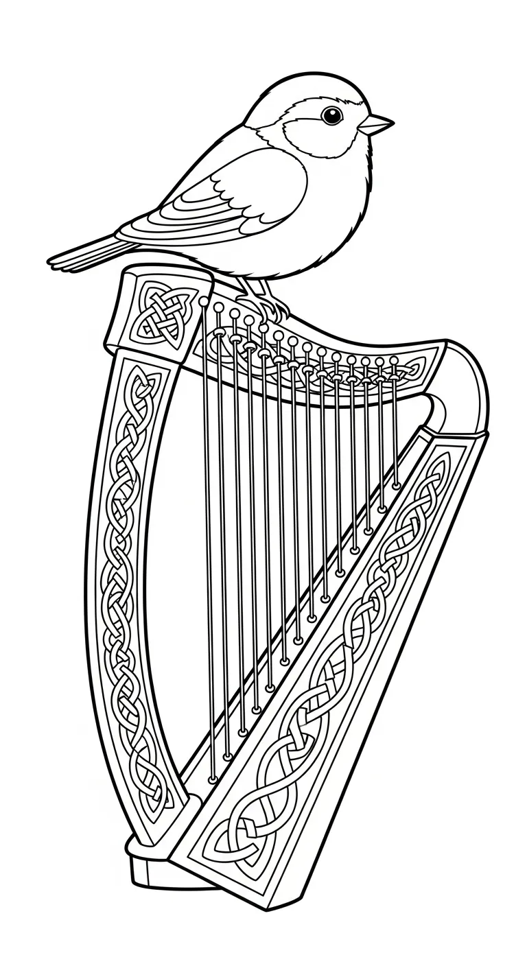 image pour coloriage Harpe enfant 1
