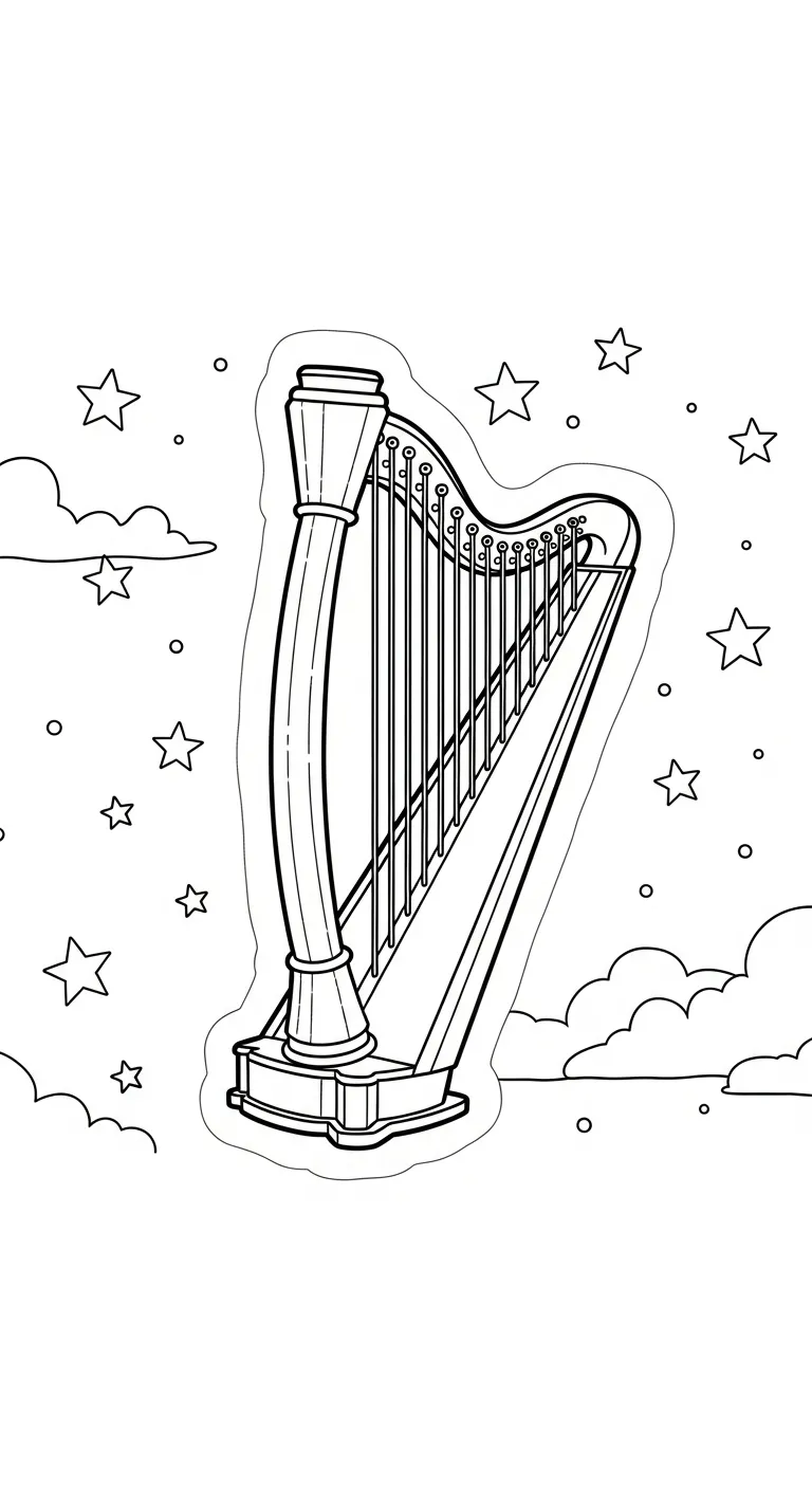 coloriage Harpe pour bebe a imprimer