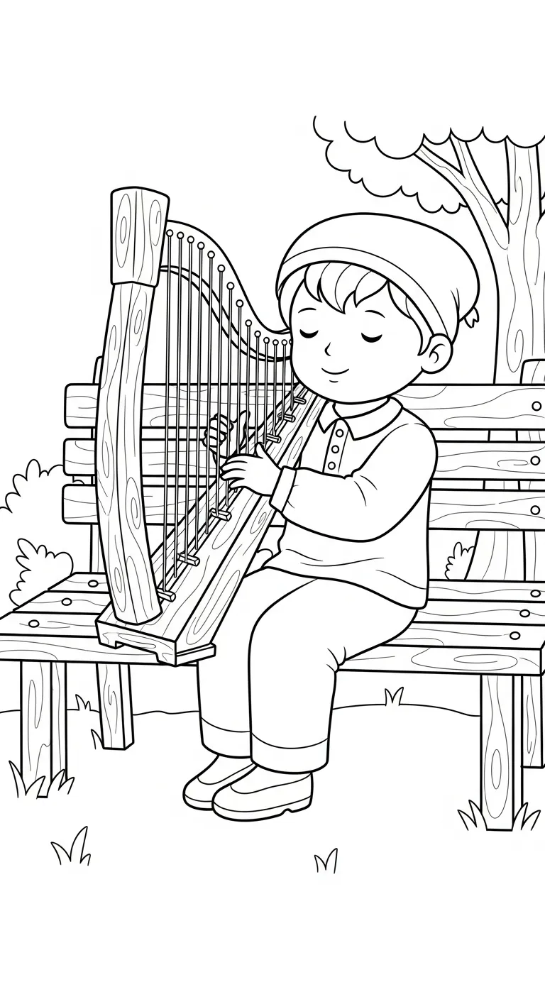 coloriage Harpe pour enfant de 3 ans