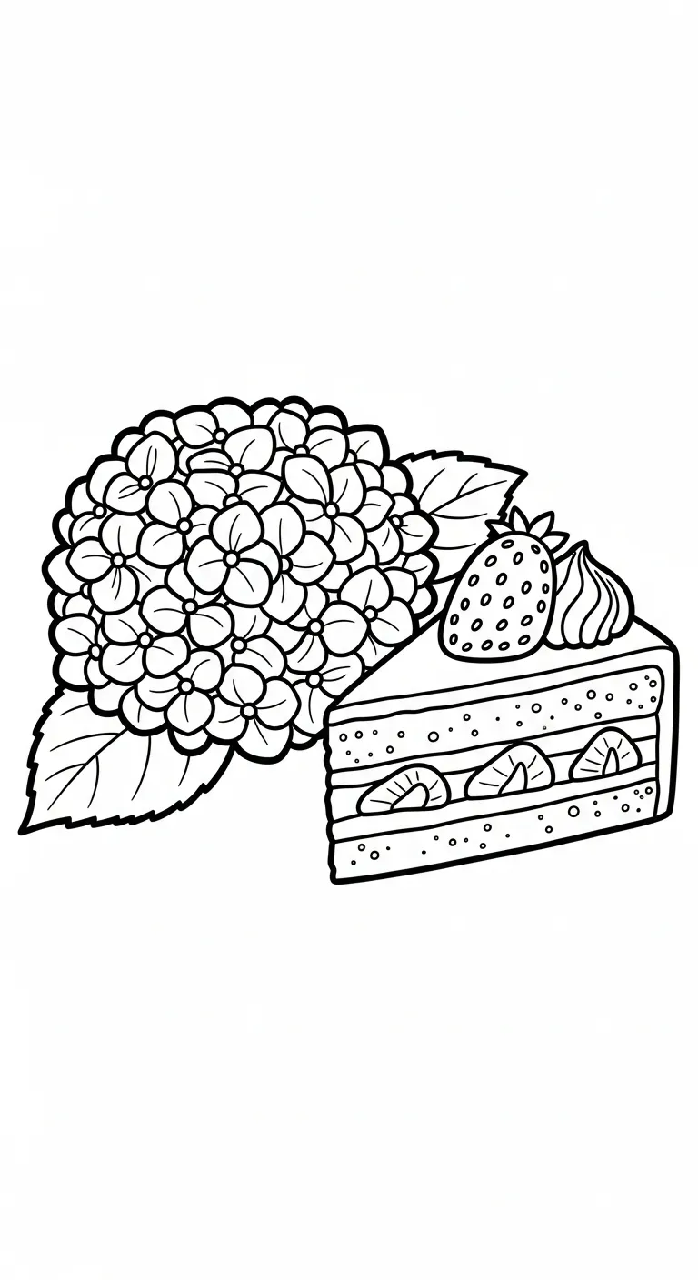 coloriage Hortensia à imprimer pour enfant de 2 ans