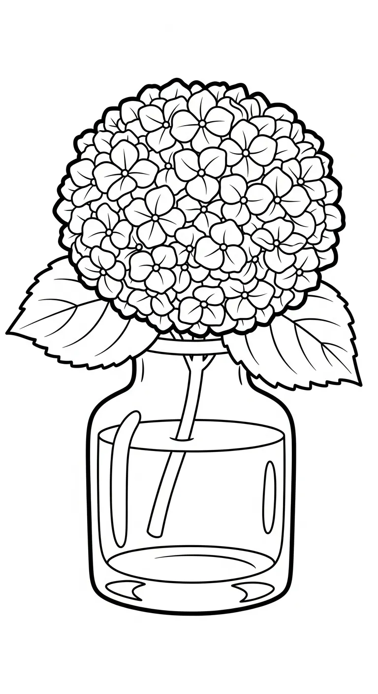 coloriage Hortensia a imprimer gratuitement