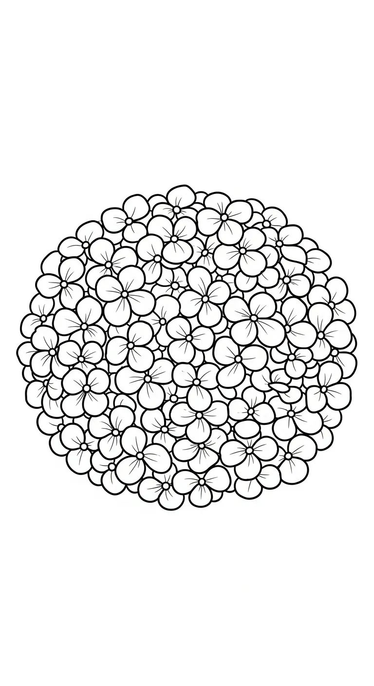 coloriage Hortensia d'enfant a imprimer