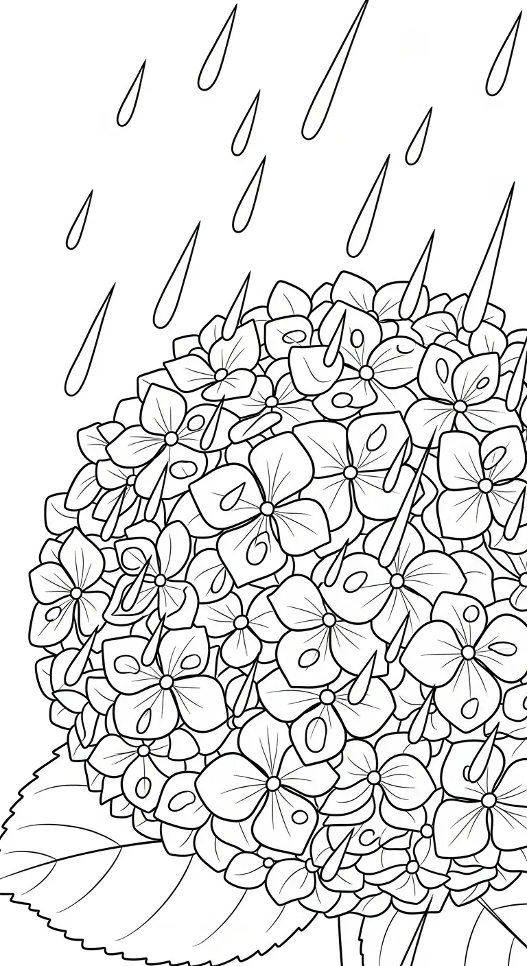 coloriage Hortensia pour enfant de 2 ans