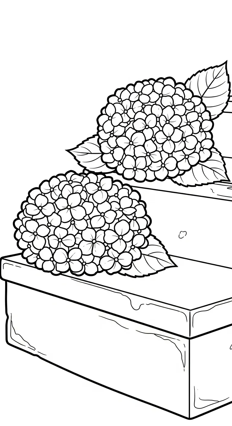 coloriage Hortensia à imprimer pour enfant de 3 ans
