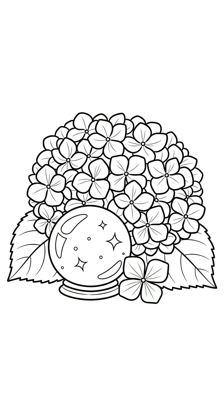 coloriage Hortensia et decoupage