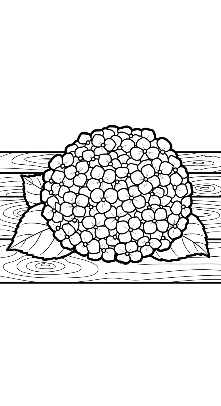 coloriage Hortensia pour enfant a imprimer gratuit