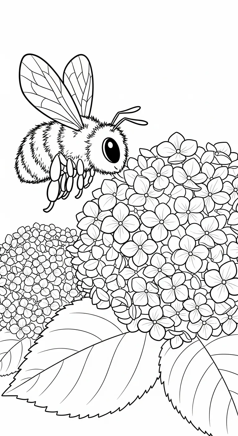 coloriage Hortensia pour enfant de 7 ans