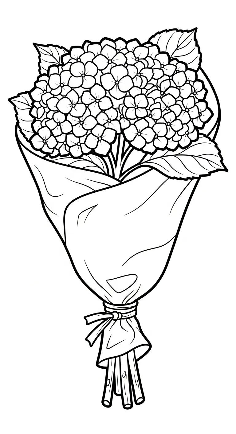 coloriage Hortensia à imprimer pdf gratuit