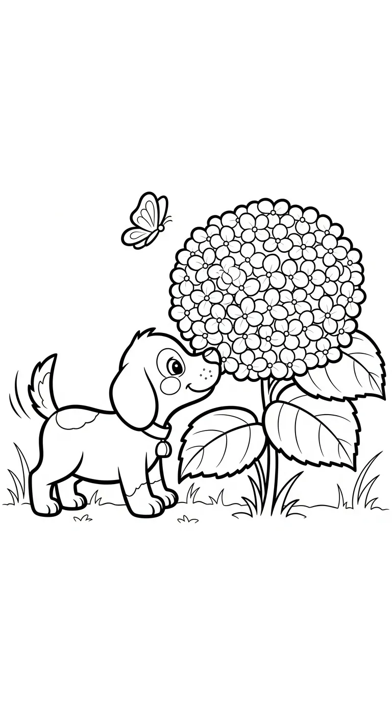 coloriage Hortensia pour enfant de 8 ans