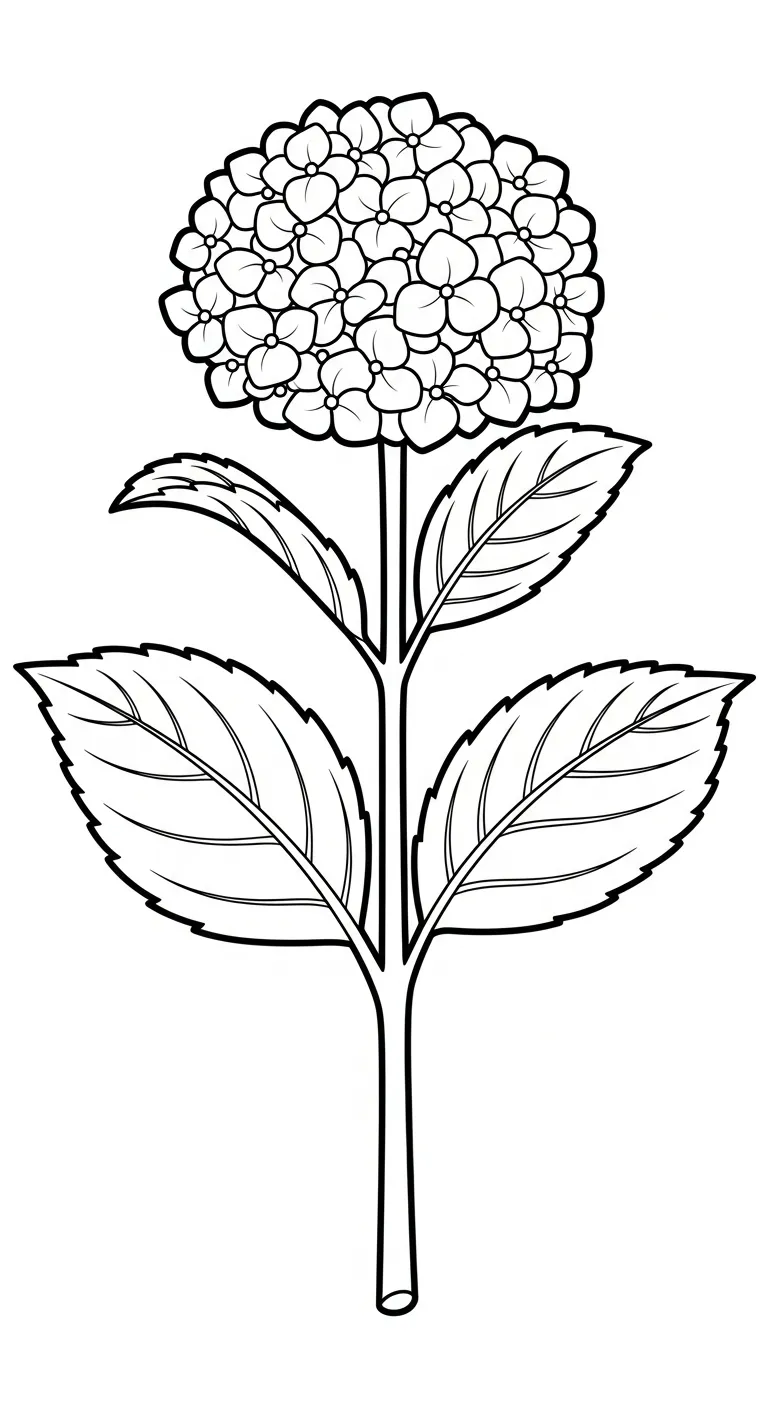 coloriage Hortensia à imprimer pdf gratuit 1