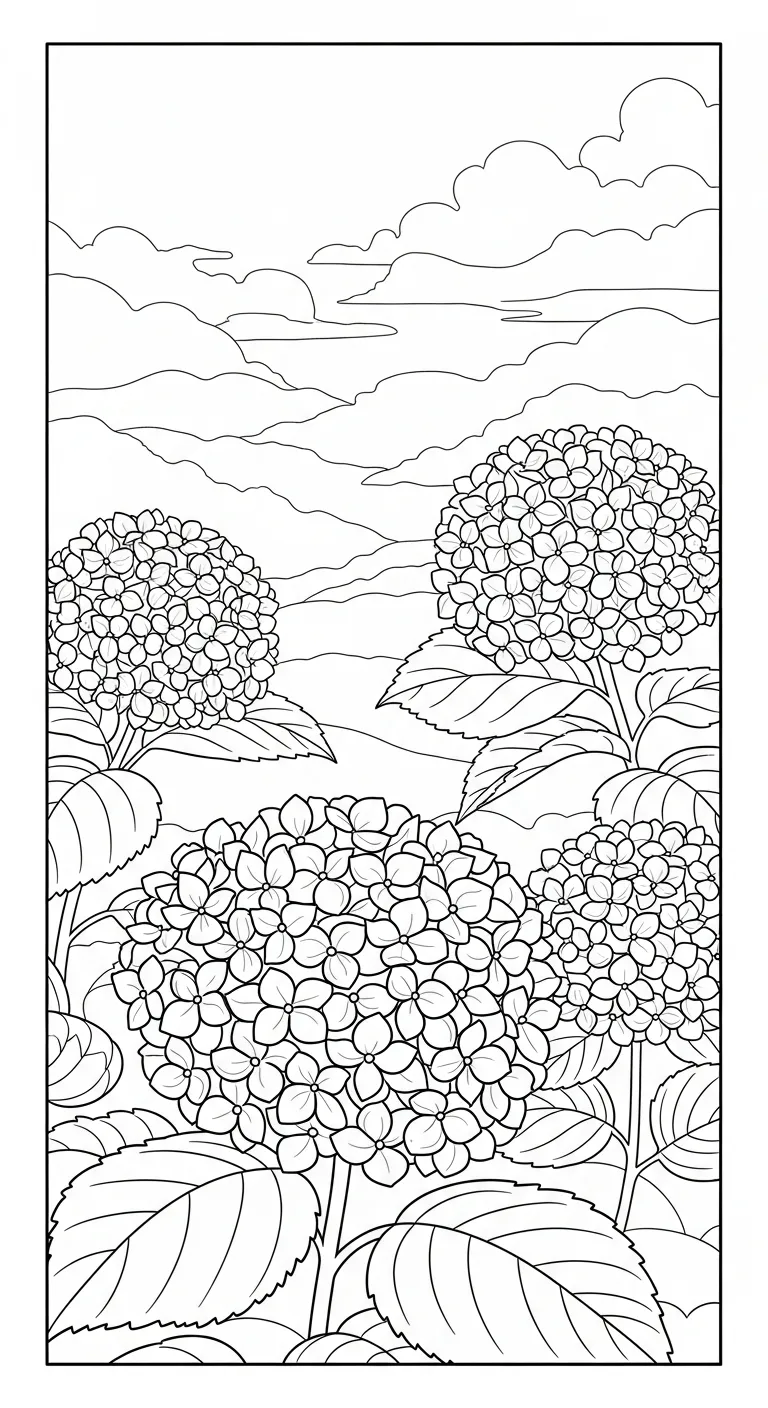 coloriage Hortensia à imprimer gratuit