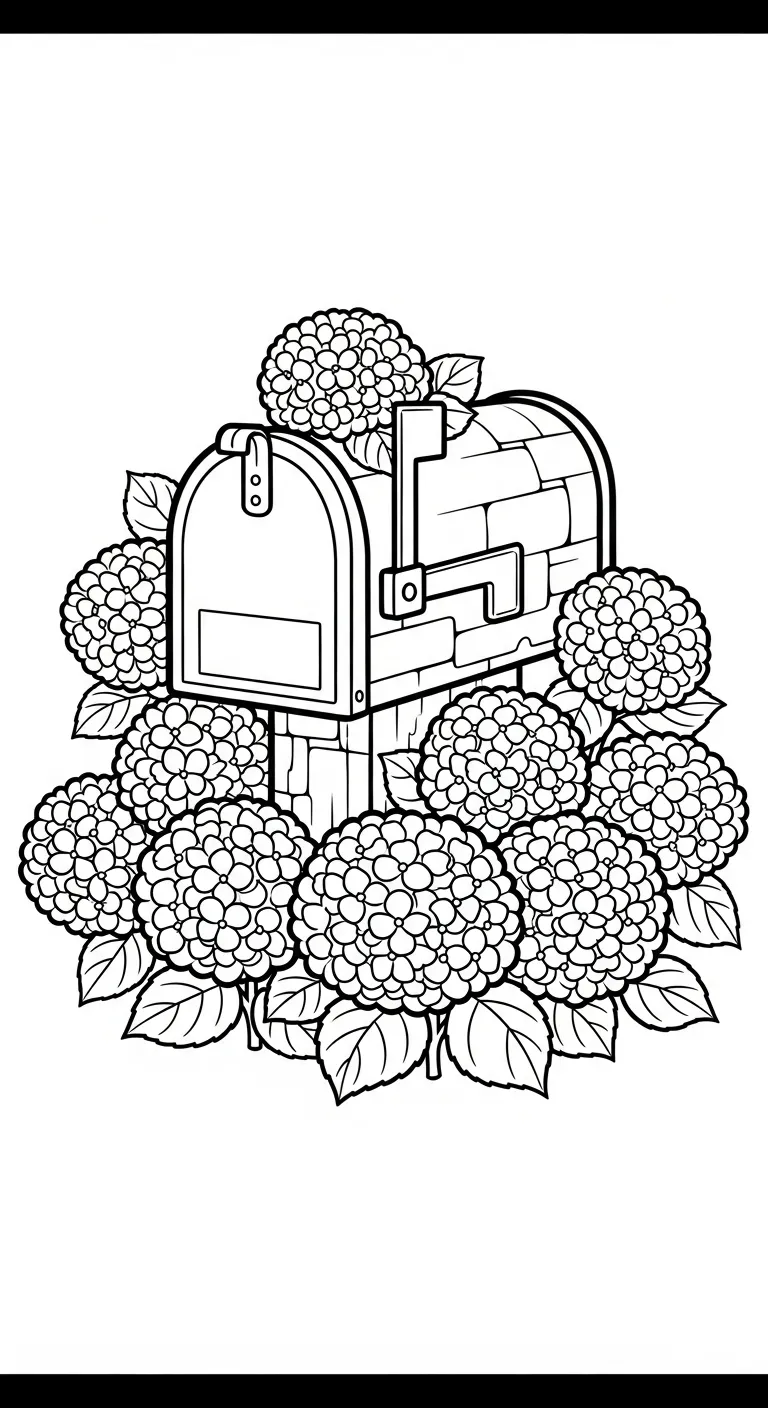 coloriage Hortensia à imprimer pour enfant de 2 ans 1