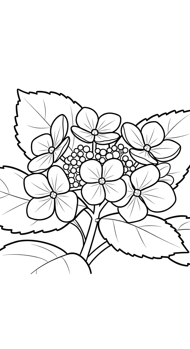 coloriage Hortensia à imprimer pour enfant de 9 ans 1