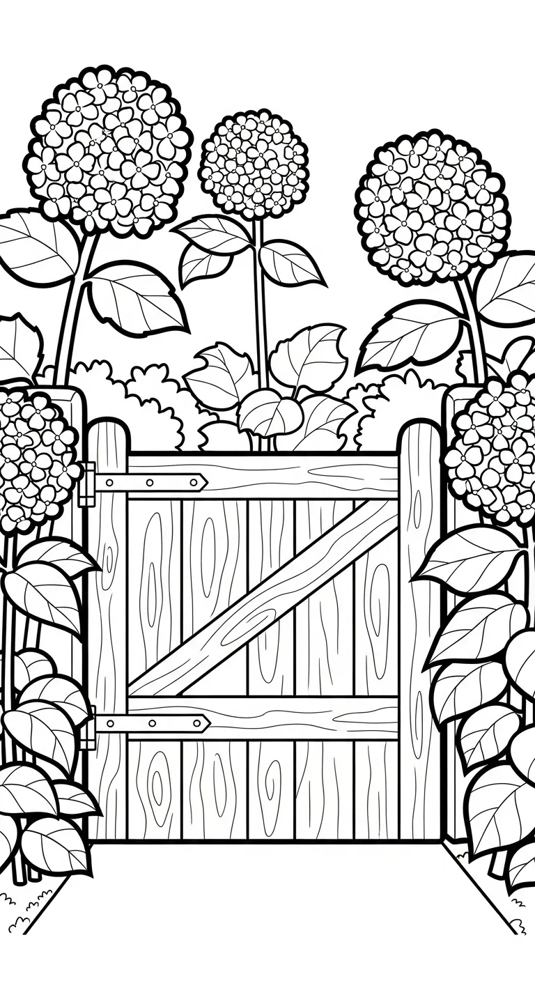 image pour coloriage Hortensia enfant