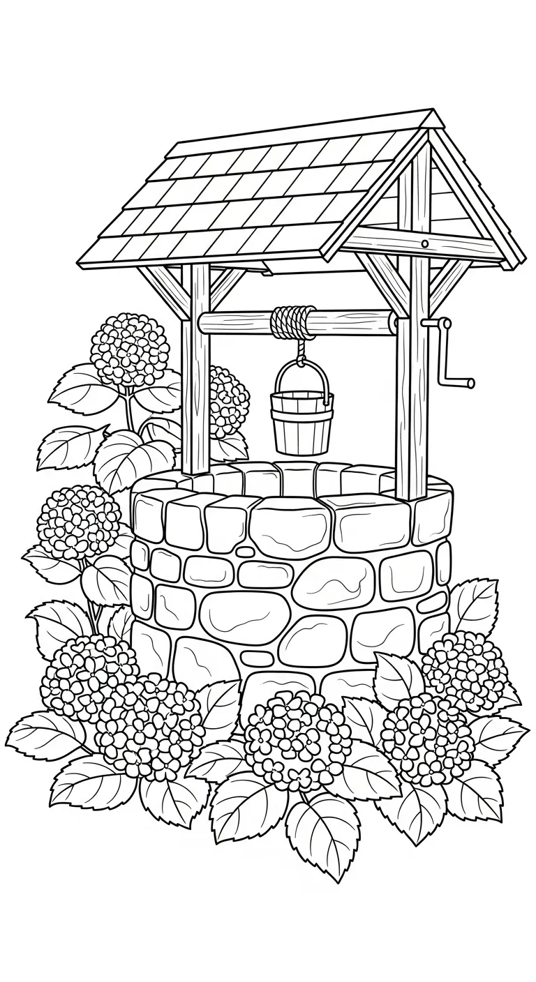 coloriage Hortensia pour enfant de 2 ans 1
