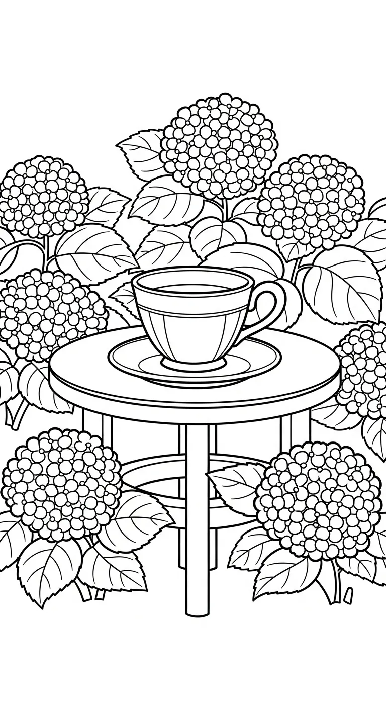 coloriage Hortensia à imprimer pour enfant de 10 ans