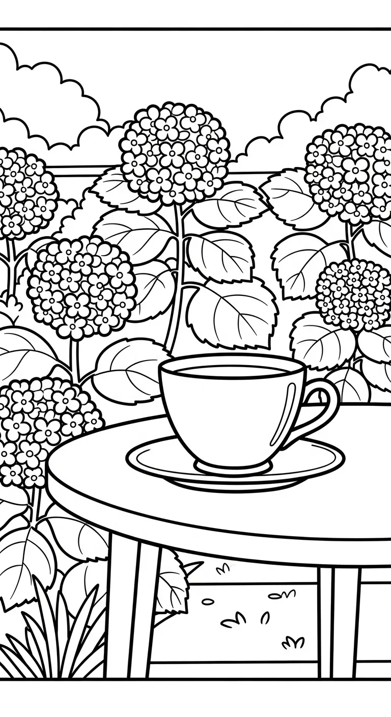 coloriage Hortensia a imprimer gratuit