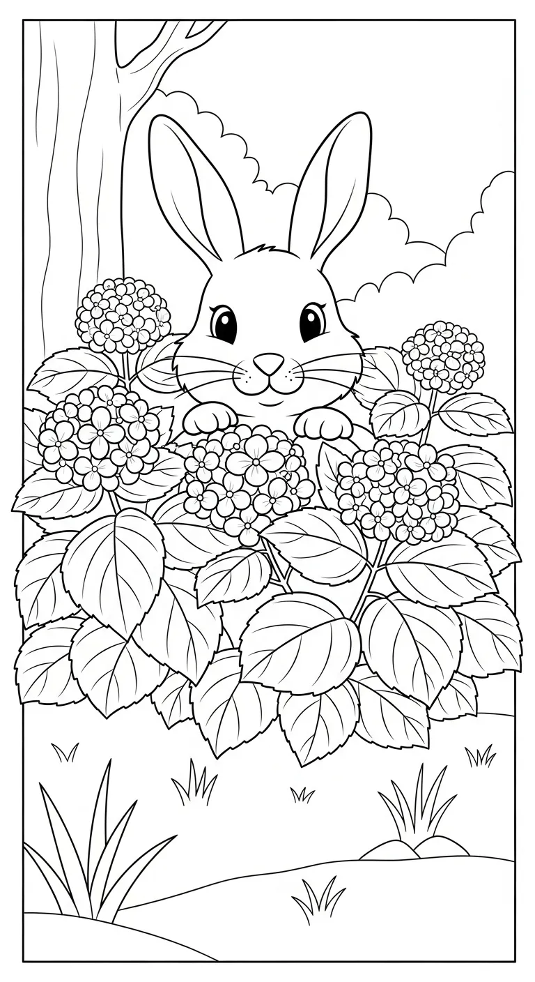 télécharger coloriage Hortensia gratuit