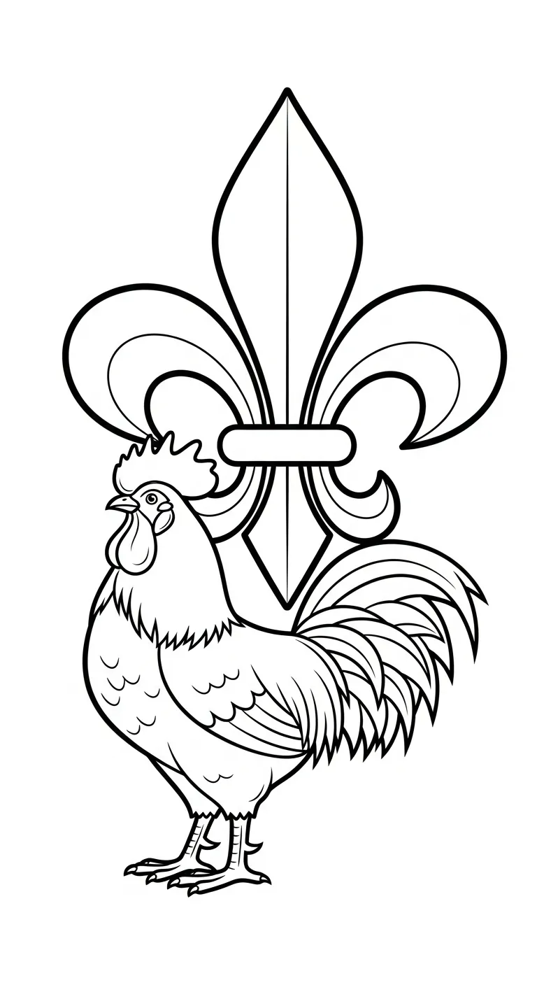coloriage Le Coq Gaulois à imprimer pour enfant de 3 ans