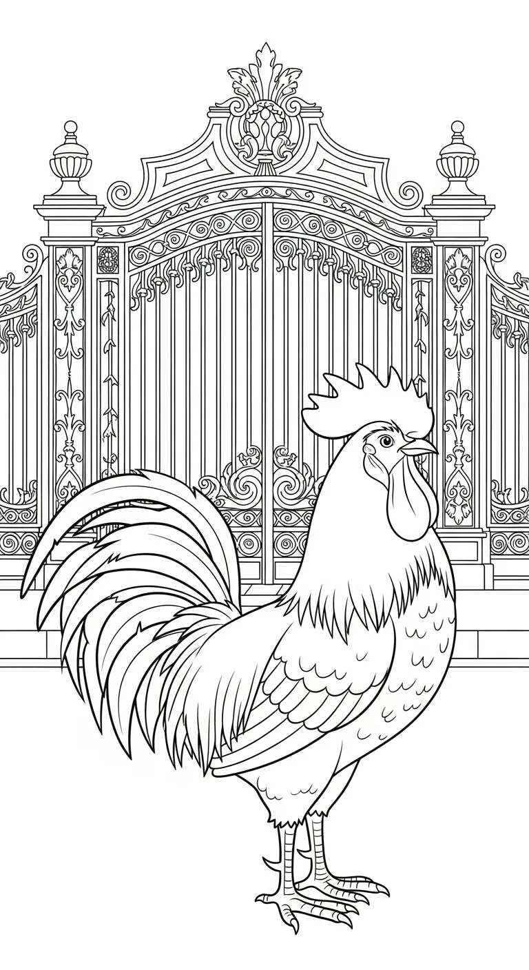 coloriage Le Coq Gaulois pour enfants a imprimer